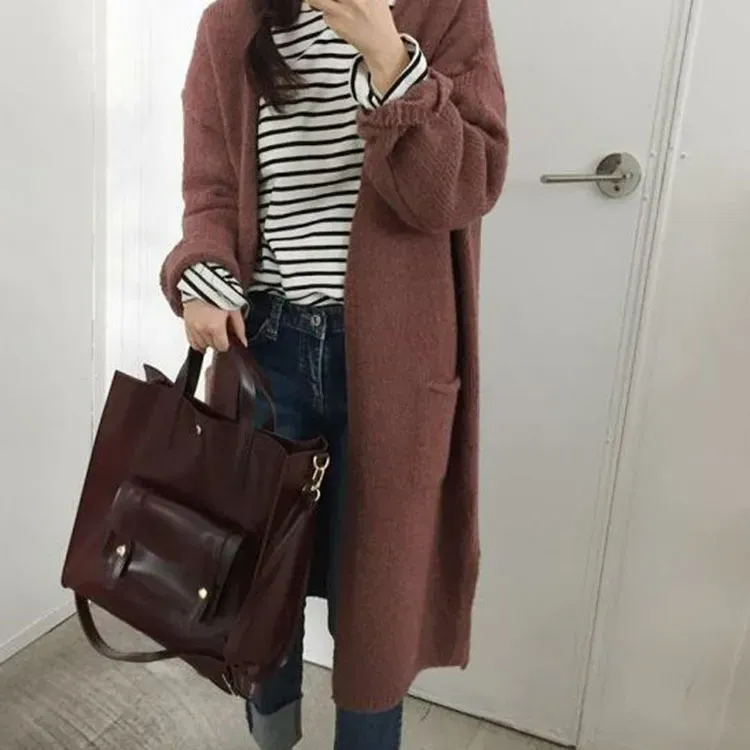 Women'S Fashion Retro Large Capacity Pu Leather Handbag - Image 5