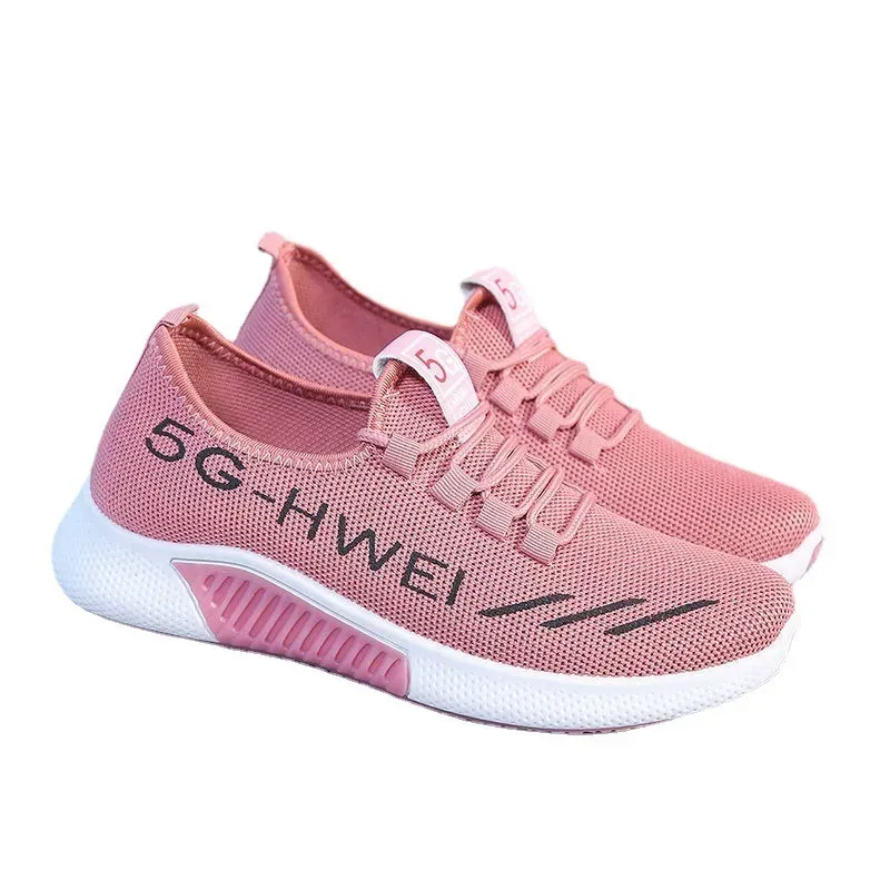 Women Fashion Lace-Up Round Toe Solid Color Breathable Sneakers - Image 5