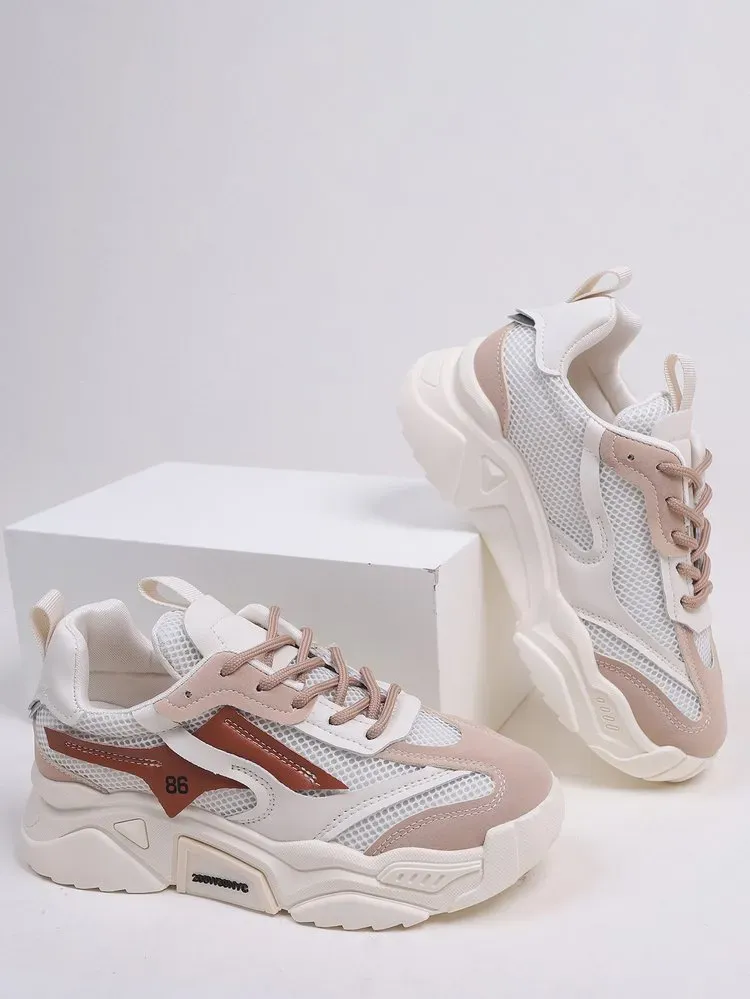 Summer Women Fashion Casual Mesh Breathable Thick-Soled Sneakers - Image 11