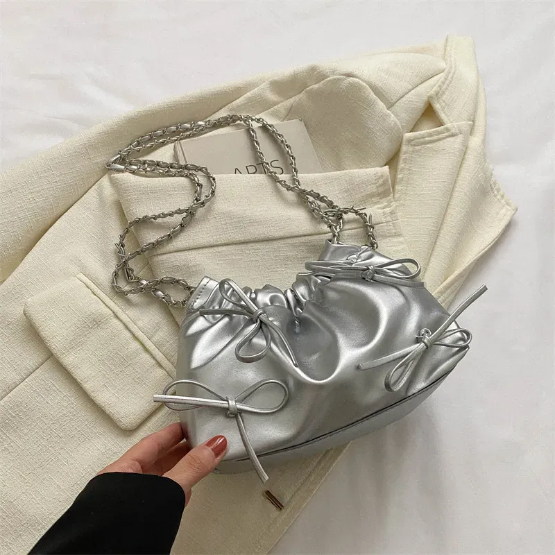 Women Fashion Casual Large Capacity PU Bucket Shoulder Bag - Image 9