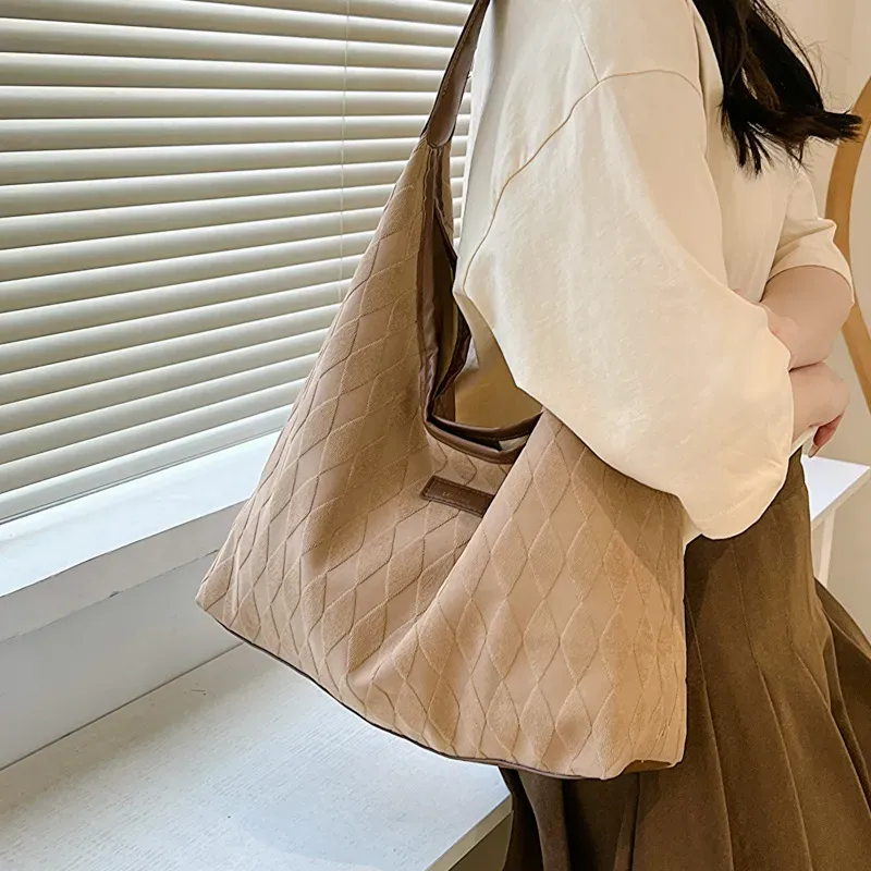 Women Simple Solid Color Large Capacity Shoulder Tote Bag - Image 3