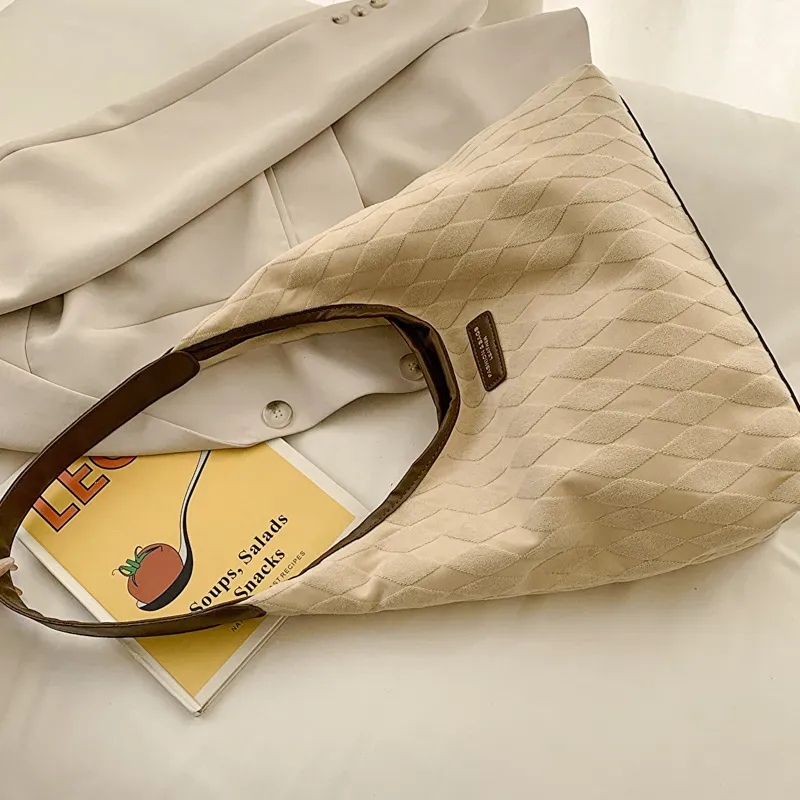 Women Simple Solid Color Large Capacity Shoulder Tote Bag - Image 7