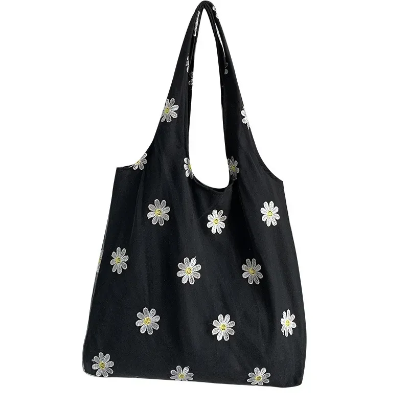 Women Fashion Lace Floral Mesh Embroidered Large Capacity Tote Bag - Image 5
