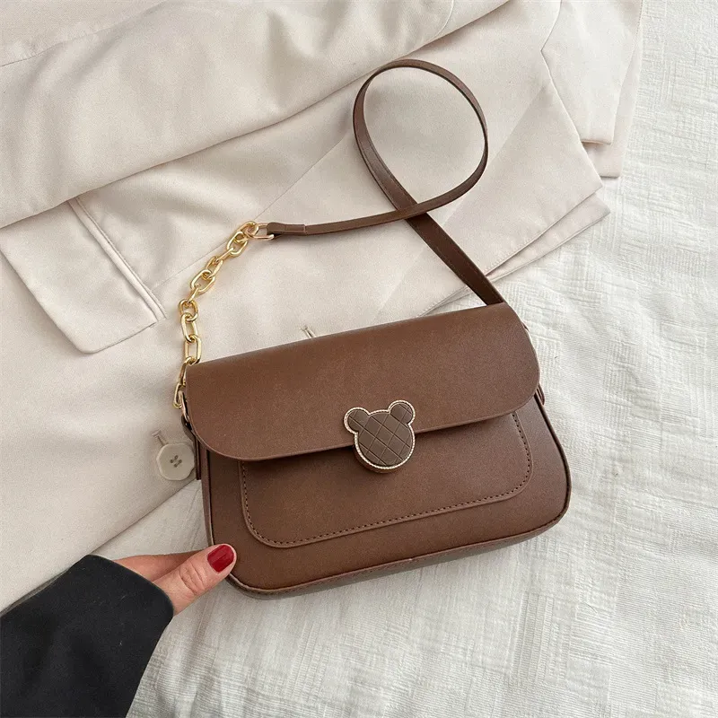 Women Fashion Casual Square Flap PU Shoulder Bag - Image 8