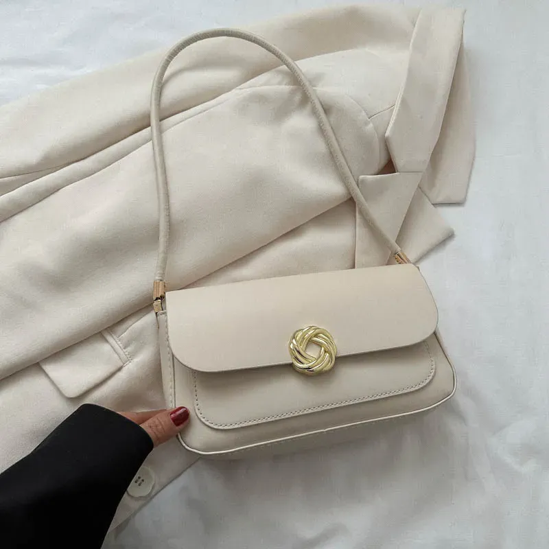 Women Casual Vintage Square Flip Metal Buckle PU Shoulder Bag - Image 7