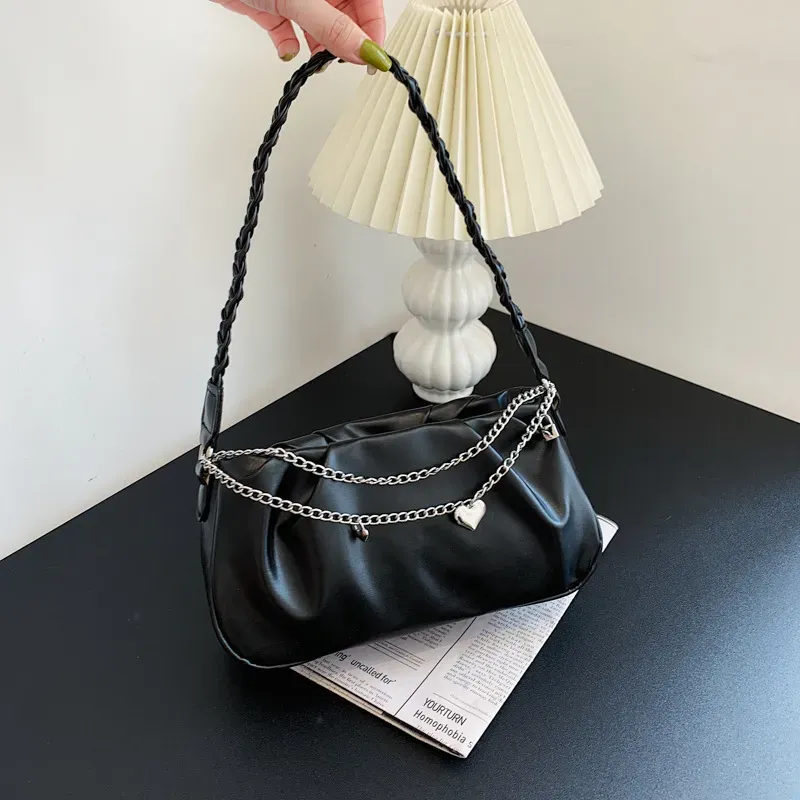 Women Fashionable Simple Solid Color Square Underarm Bag