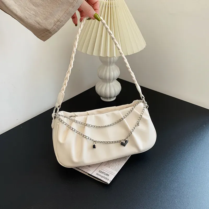 Women Fashionable Simple Solid Color Square Underarm Bag - Image 7