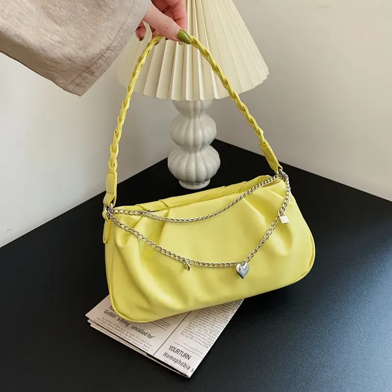 Women Fashionable Simple Solid Color Square Underarm Bag - Image 8