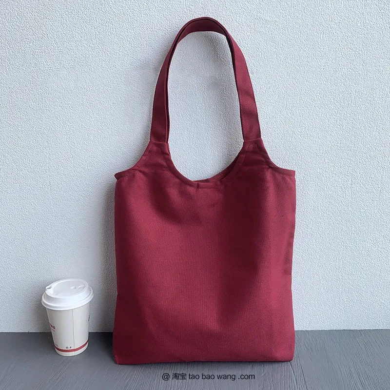 Women Simple Solid Color Large Capacity Shoulder Tote Bag - Image 9