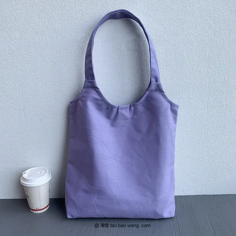 Women Simple Solid Color Large Capacity Shoulder Tote Bag - Image 11