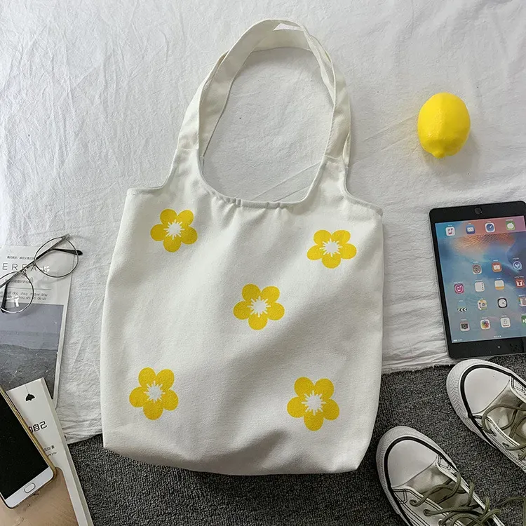 Women Fashion Floral Print Large Capacity Canvas Tote Bag - Image 5