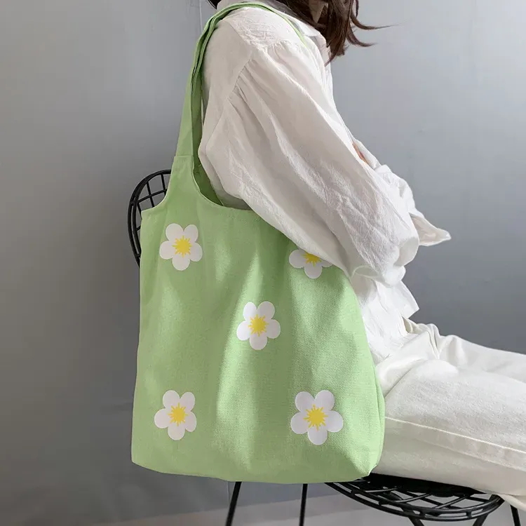 Women Fashion Floral Print Large Capacity Canvas Tote Bag - Image 7