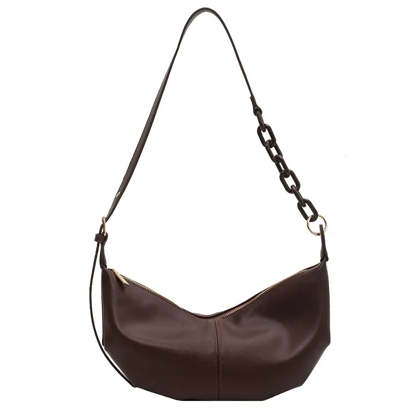 Women Fashion Solid Color PU Shoulder Dumpling Bag - Image 5