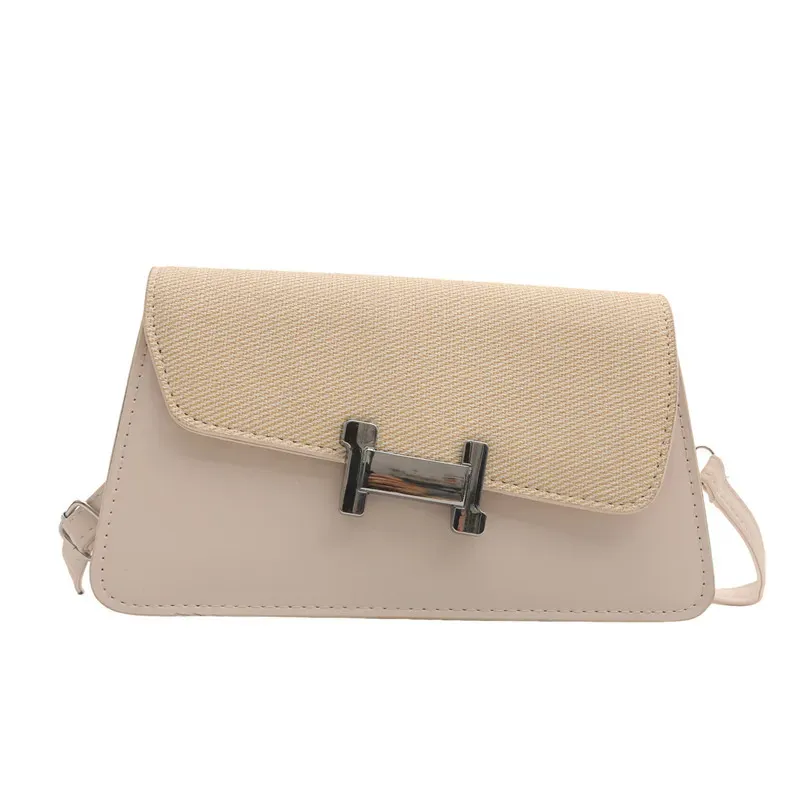 Women Fashionable Contrast Color Stitching Square Shoulder Bag - Image 4
