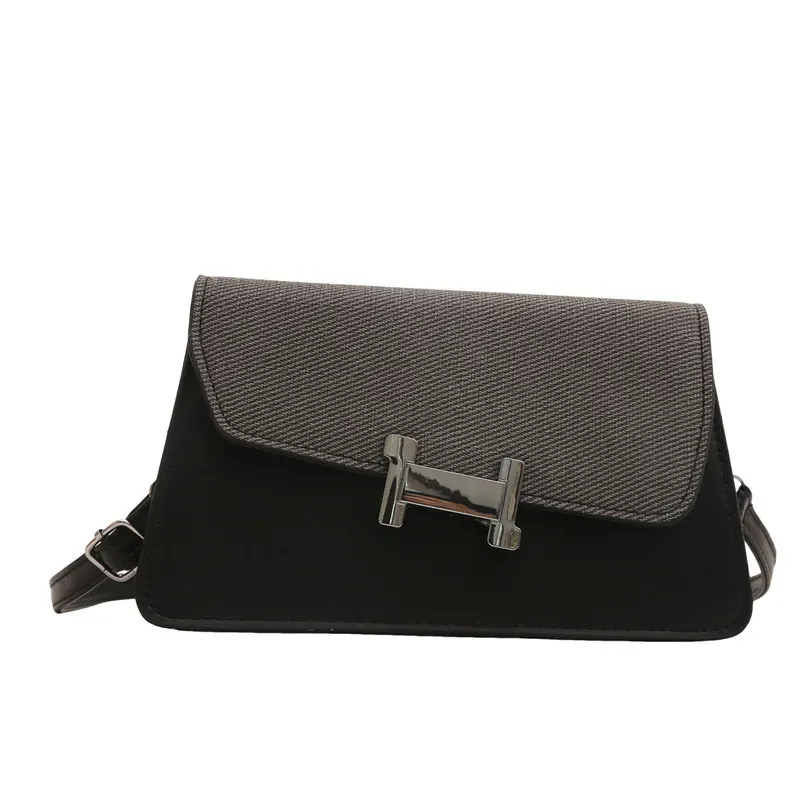 Women Fashionable Contrast Color Stitching Square Shoulder Bag - Image 5