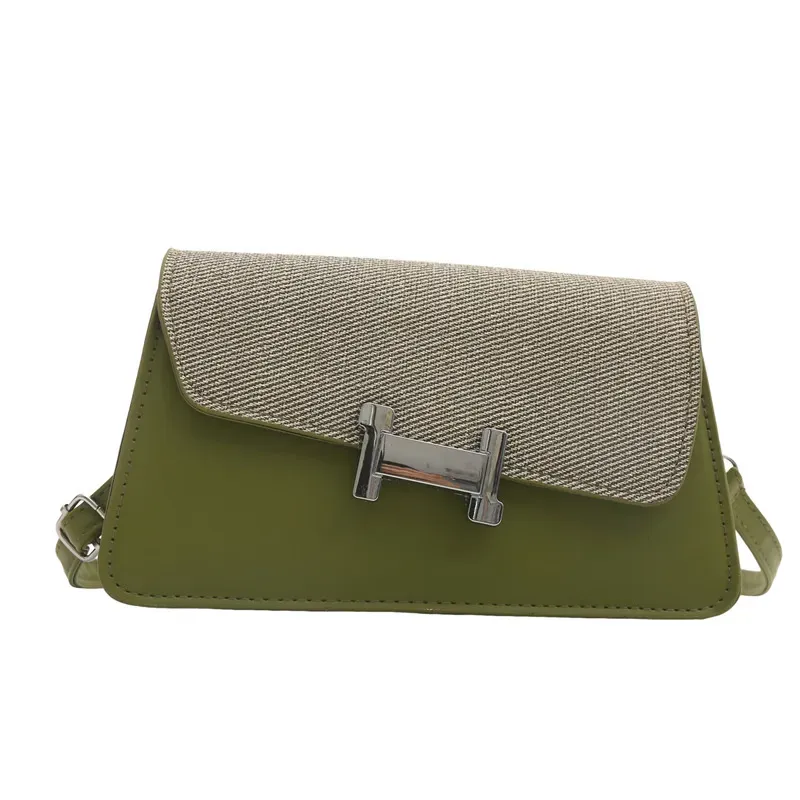 Women Fashionable Contrast Color Stitching Square Shoulder Bag - Image 8