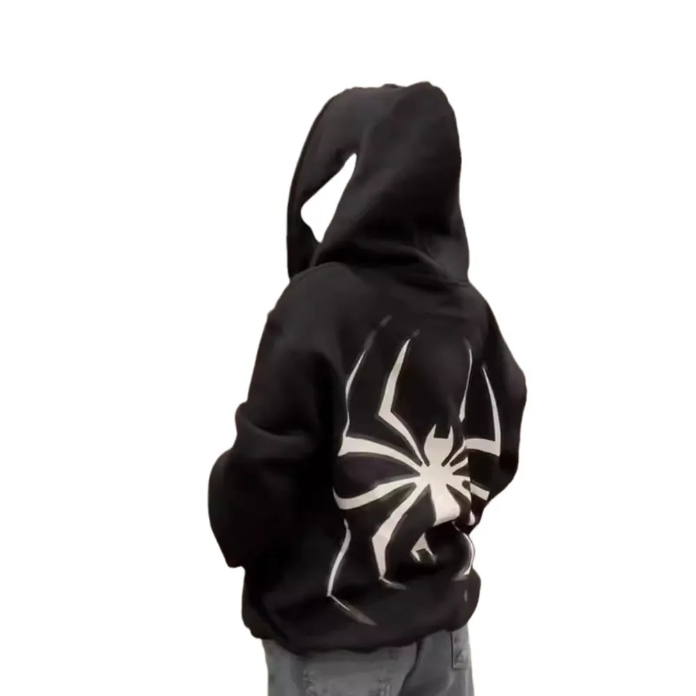 Y2K Unisex Couple Personalized Spider-Print Hoodie - Image 5
