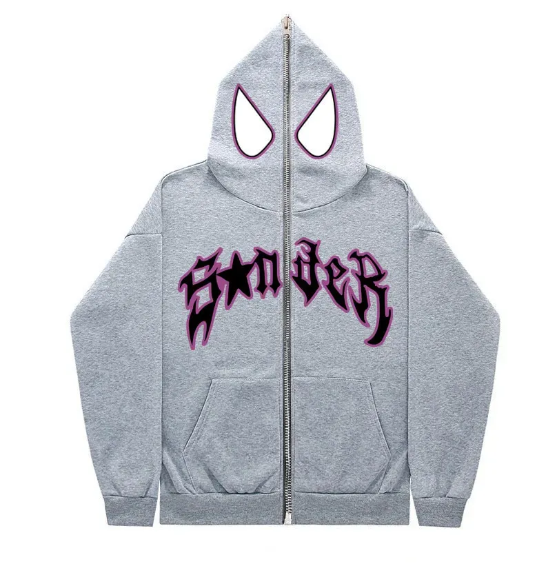 Y2K Unisex Couple Personalized Spider-Print Hoodie - Image 16