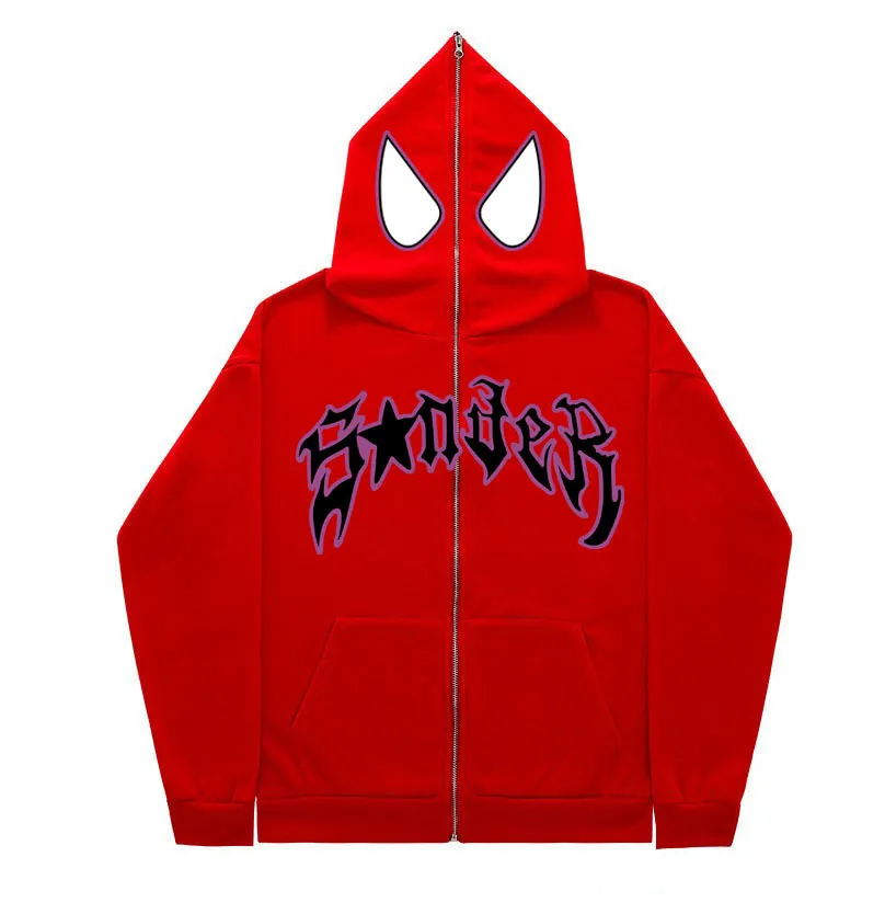 Y2K Unisex Couple Personalized Spider-Print Hoodie - Image 18