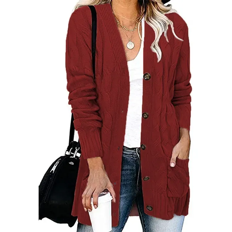 Autumn Winter Women Casual Single-Breasted Knitted Cardigan Jacket - Image 6