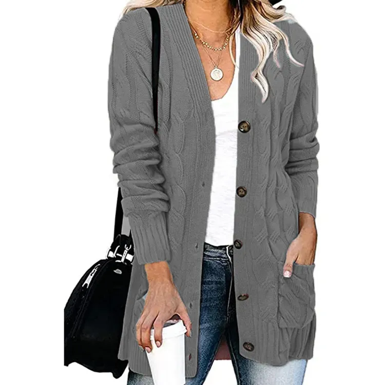 Autumn Winter Women Casual Single-Breasted Knitted Cardigan Jacket - Image 15