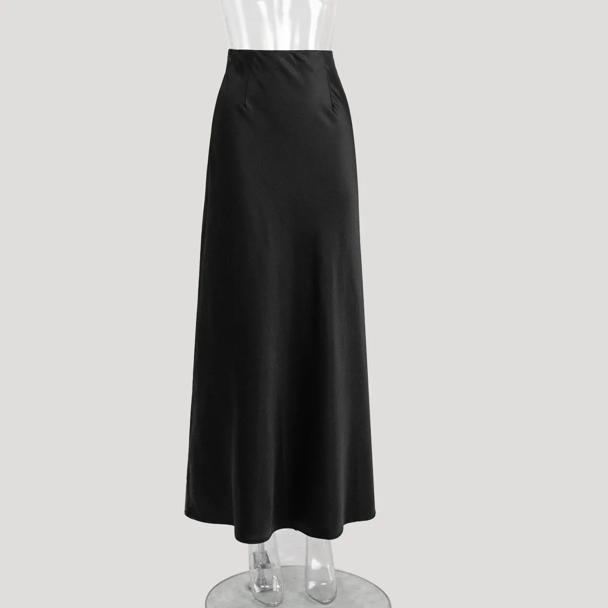 Women Elegant Solid Color Satin Fishtail Skirt - Image 6