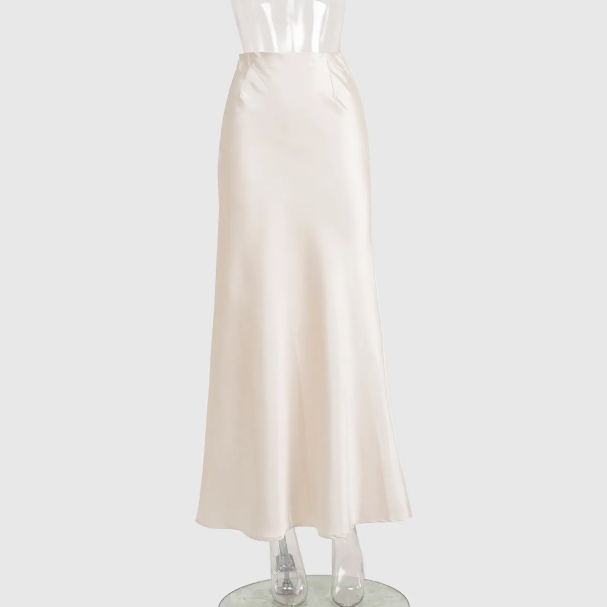 Women Elegant Solid Color Satin Fishtail Skirt - Image 8