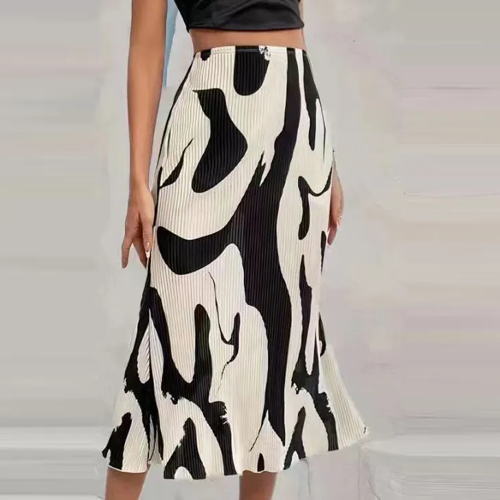 Summer Women Fashion Geometric Print Skirt