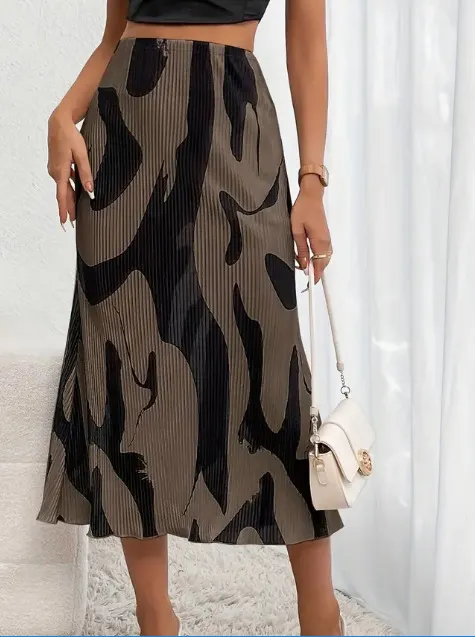 Summer Women Fashion Geometric Print Skirt - Image 6