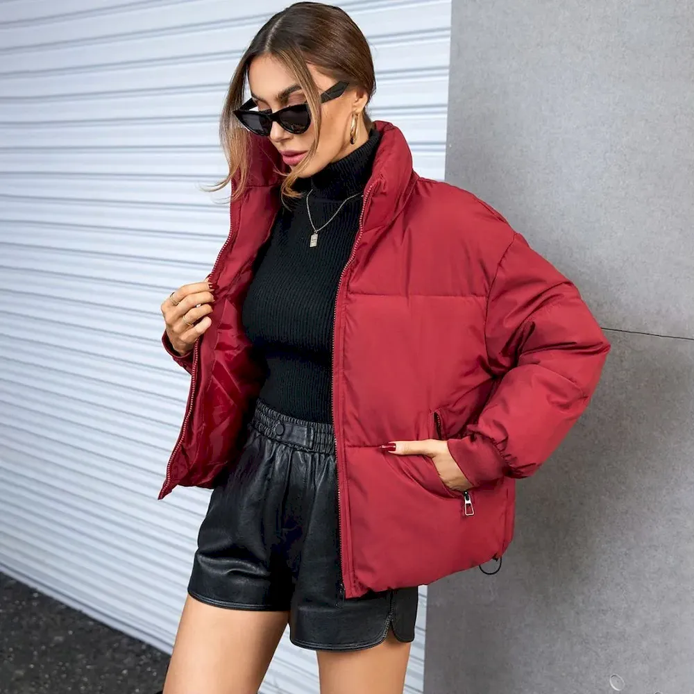 Autumn Winter Women Fashionable Loose Thickened Cotton-Padded Coat - Image 8