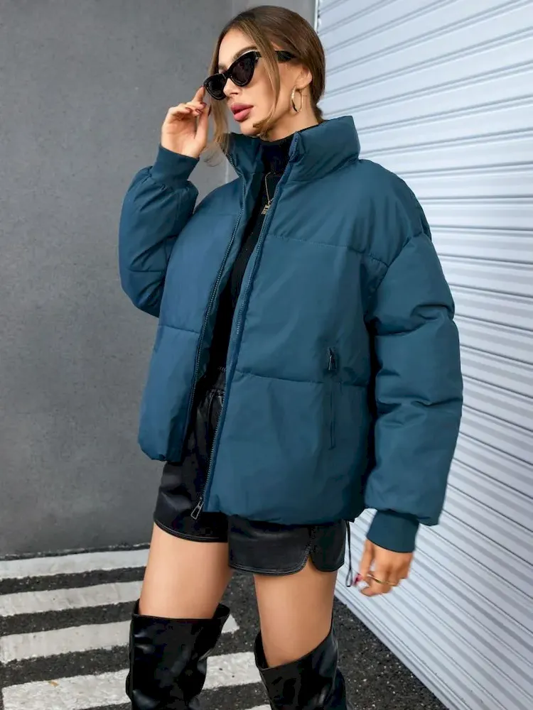 Autumn Winter Women Fashionable Loose Thickened Cotton-Padded Coat - Image 9