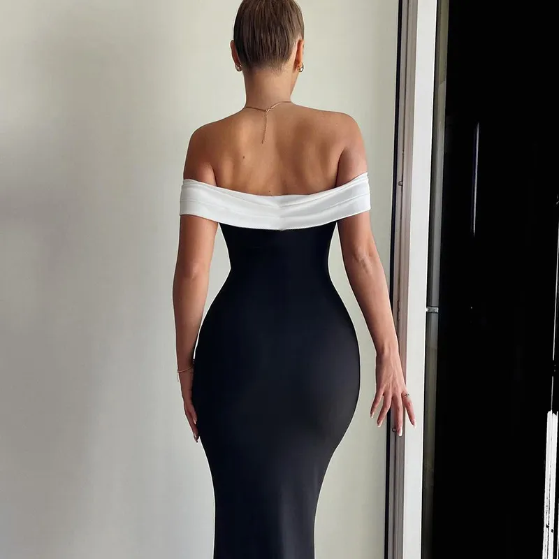 Women Fashion Sexy Off Shoulder Tight Dress - Image 5