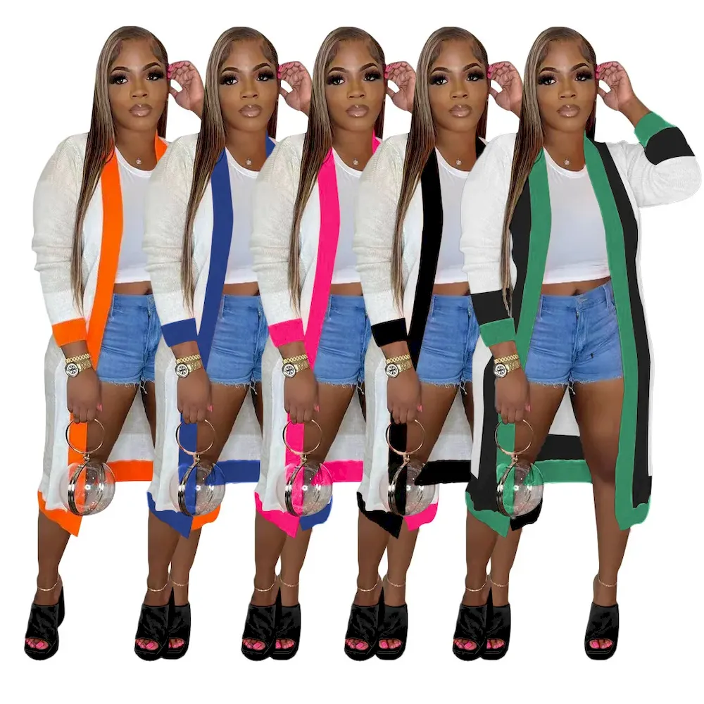 Autumn Winter Women Fashion Long Knitted Sweater Coat - Image 3