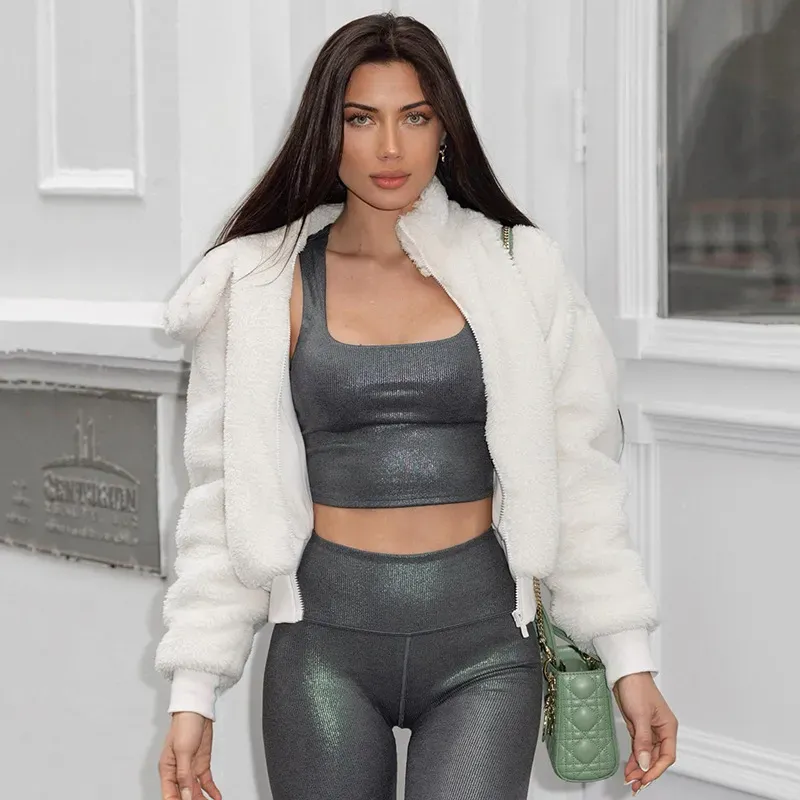 Autumn And Winter Casual Cozy Style Lamb Fleece Coat Plush Cardigan - Image 3