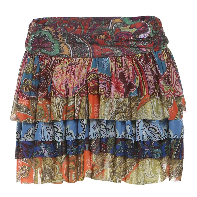 Women Sexy Vintage Print Skirt - Image 5