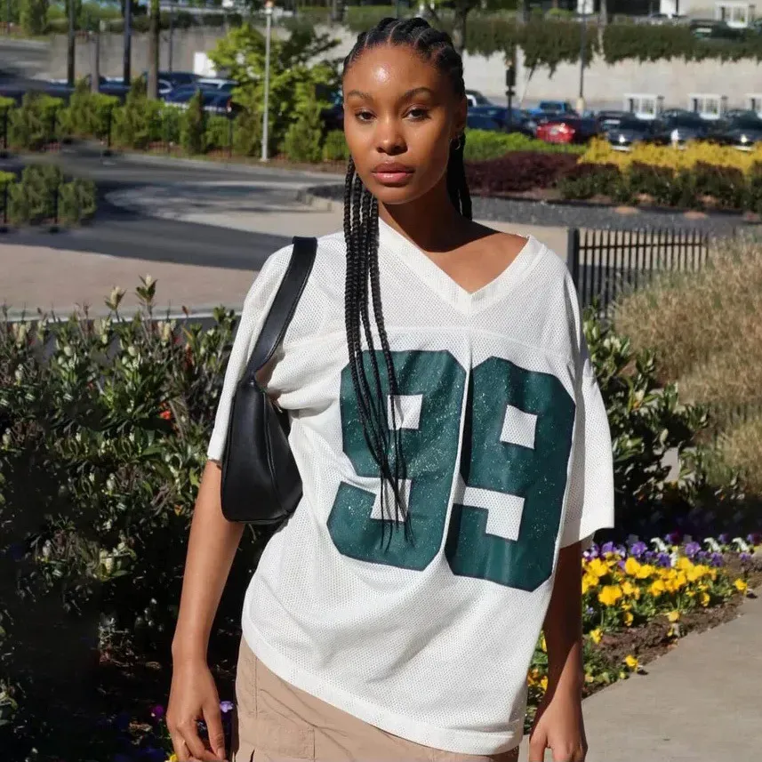 Women Fashion Casual Digital Printing Grid Loose Short-Sleeve Jersey T-Shirt