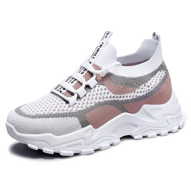 Women Fashion Casual Woven Breathable Mesh Soft Sole Platform Sneakers - Image 10
