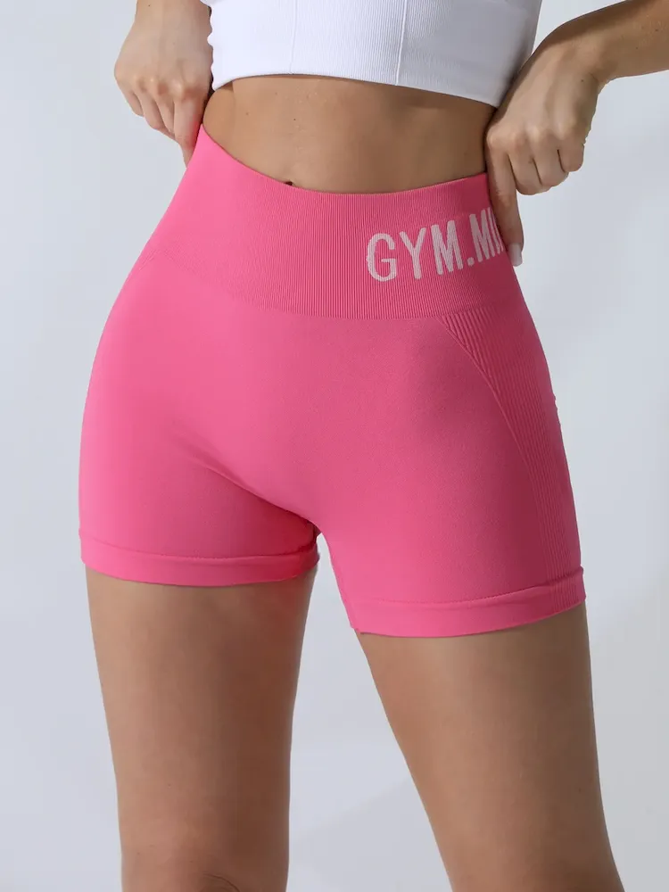 Women Fashion High Waist Alphabet Sports Shorts - Image 3