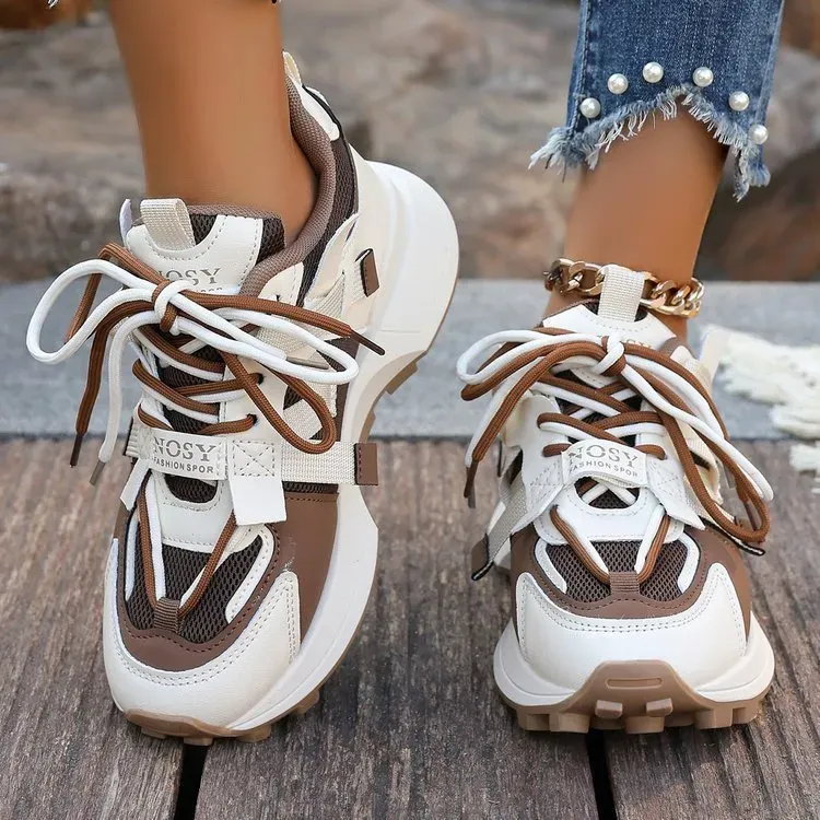 Women Casual Fashion Contrast Color Platform Sneaker