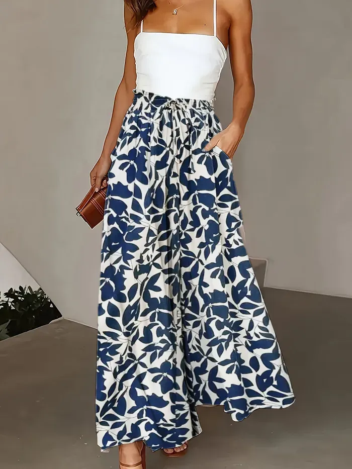 Women Casual Solid Color High Waist Wide Leg Pants - Image 12