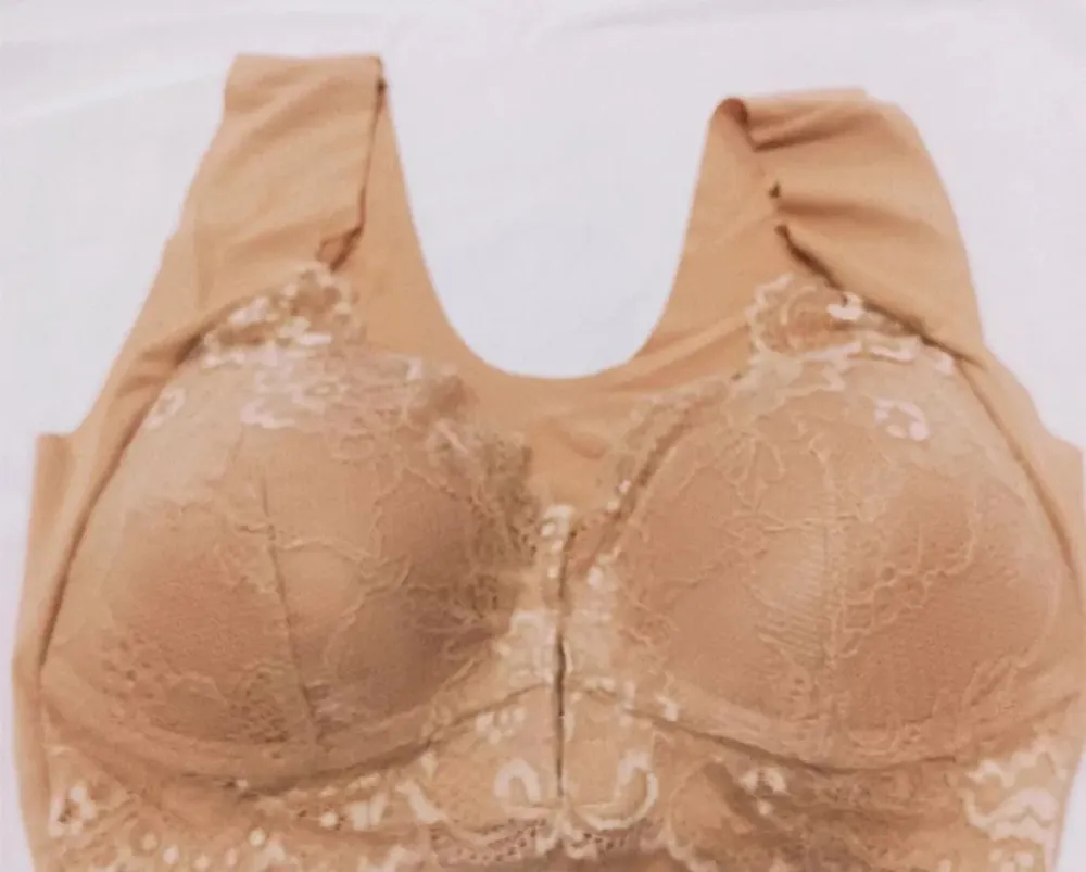 Women Sexy Plus Size Solid Color No Steel Ring Bra - Image 7