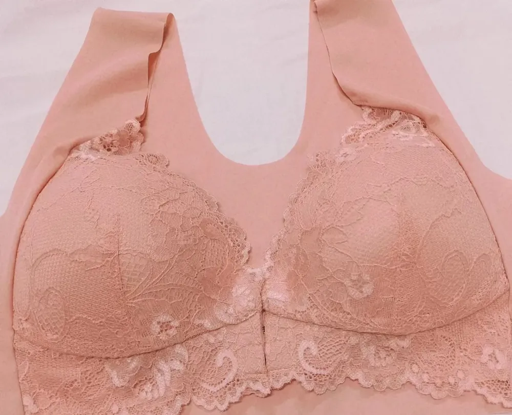 Women Sexy Plus Size Solid Color No Steel Ring Bra - Image 9