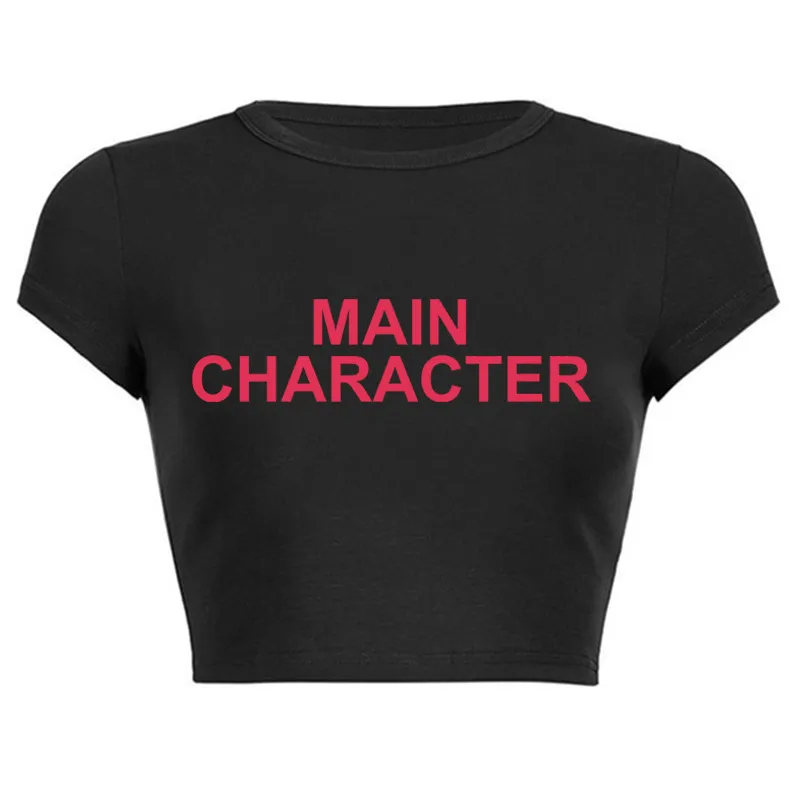 Women Simple Letter Printing Y2k White Short-Sleeved Crop T-Shirt - Image 7