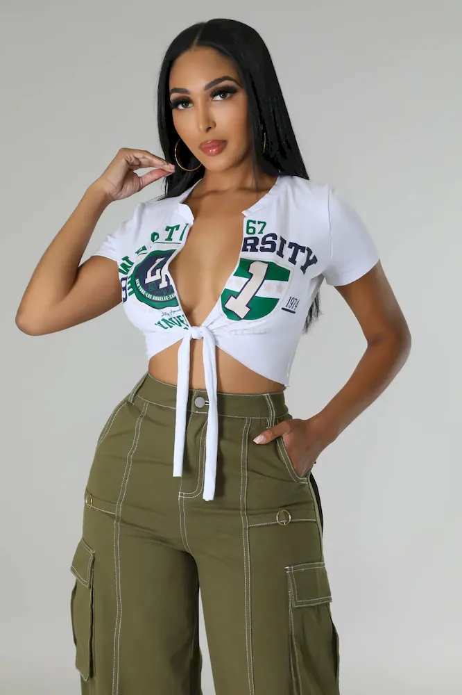 Women Sexy Short Sleeve Knotted Crop Top - Image 7