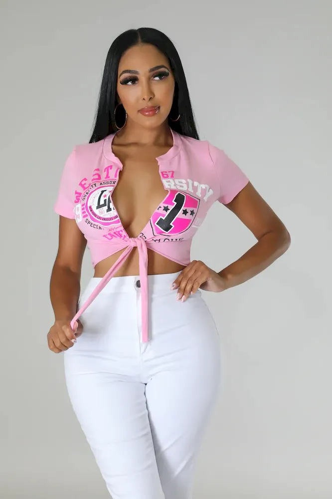 Women Sexy Short Sleeve Knotted Crop Top - Image 8