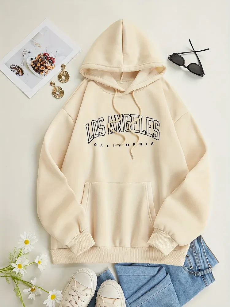 Women Casual Letter-Print Loose Hoodie - Image 5