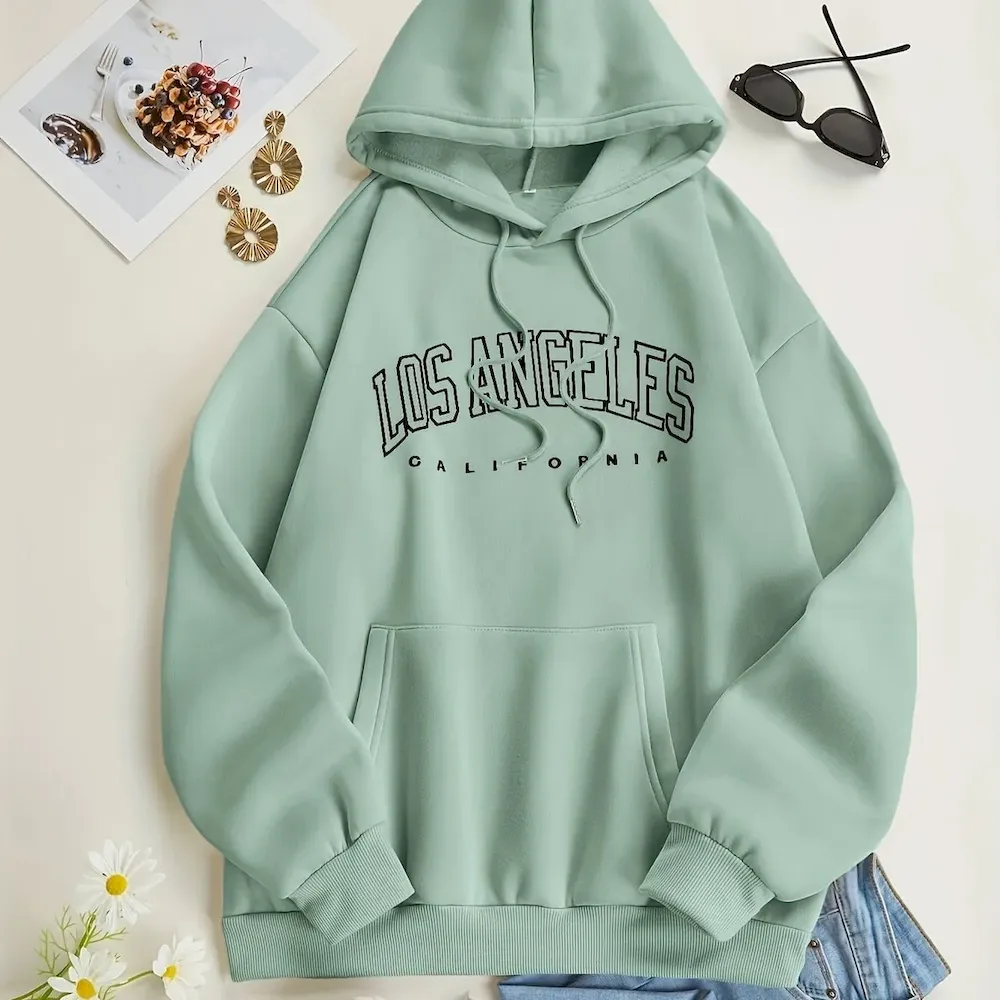Women Casual Letter-Print Loose Hoodie - Image 7