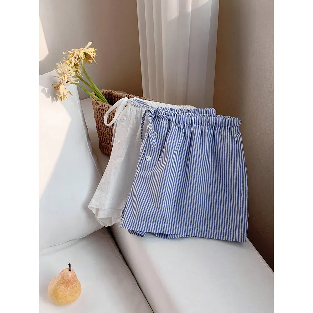 Casual Women Summer Stripe Drawstring Shorts - Image 8