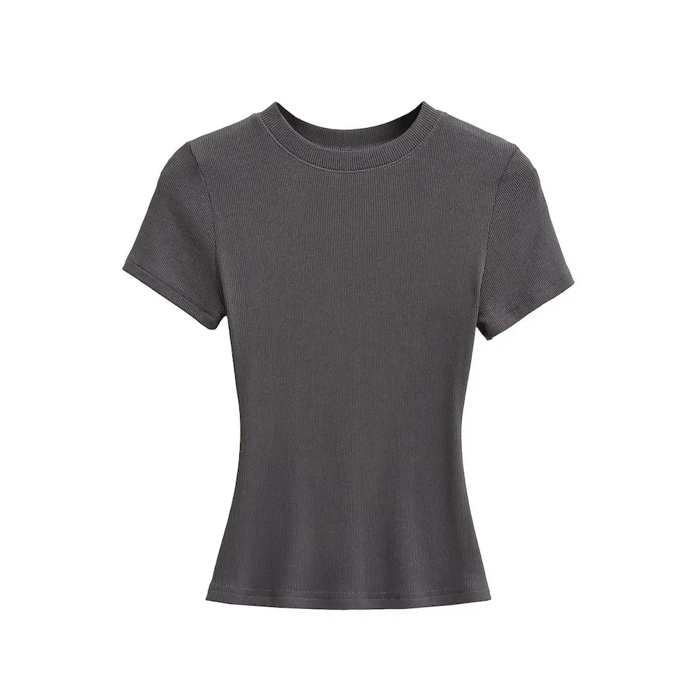 Women Simple Solid Color Short Sleeve T-Shirt - Image 9