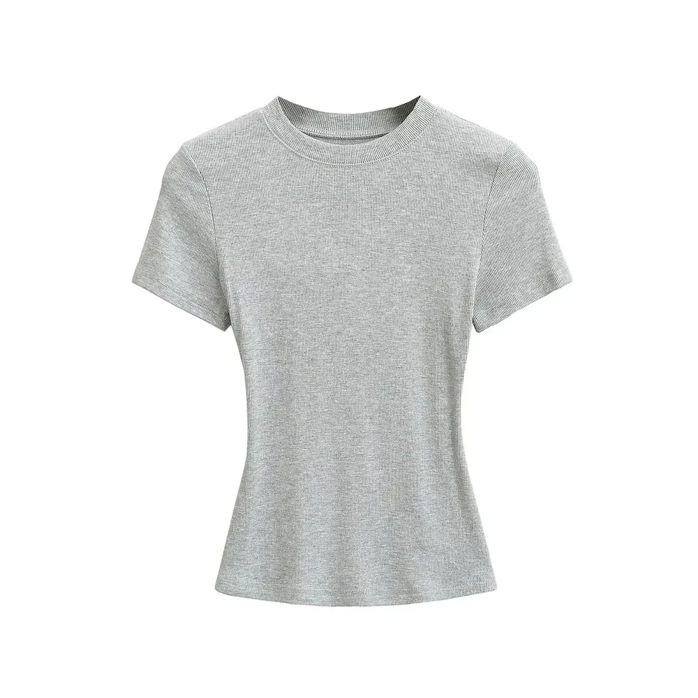 Women Simple Solid Color Short Sleeve T-Shirt - Image 10